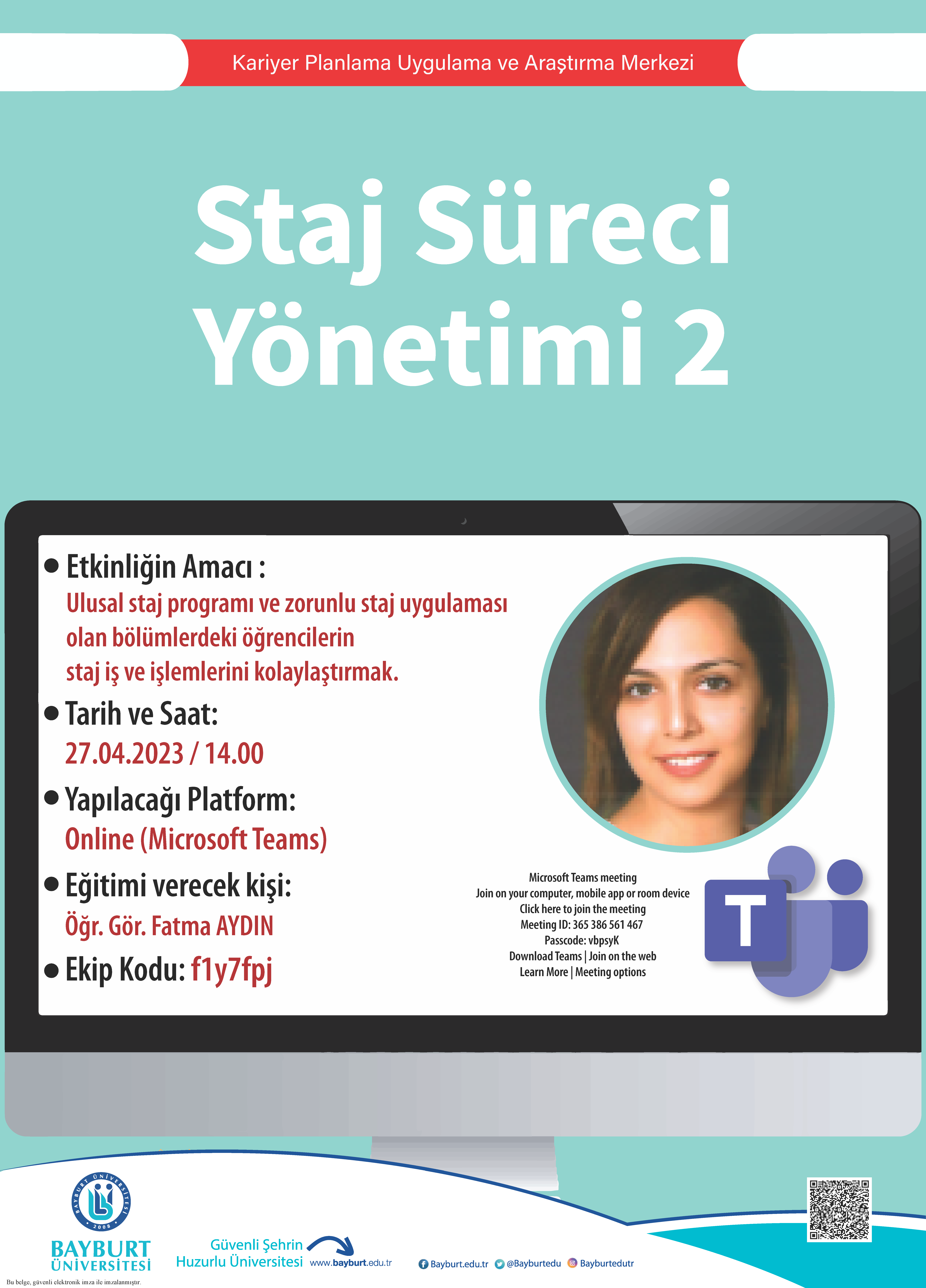 Staj Süreci Yönetimi 2