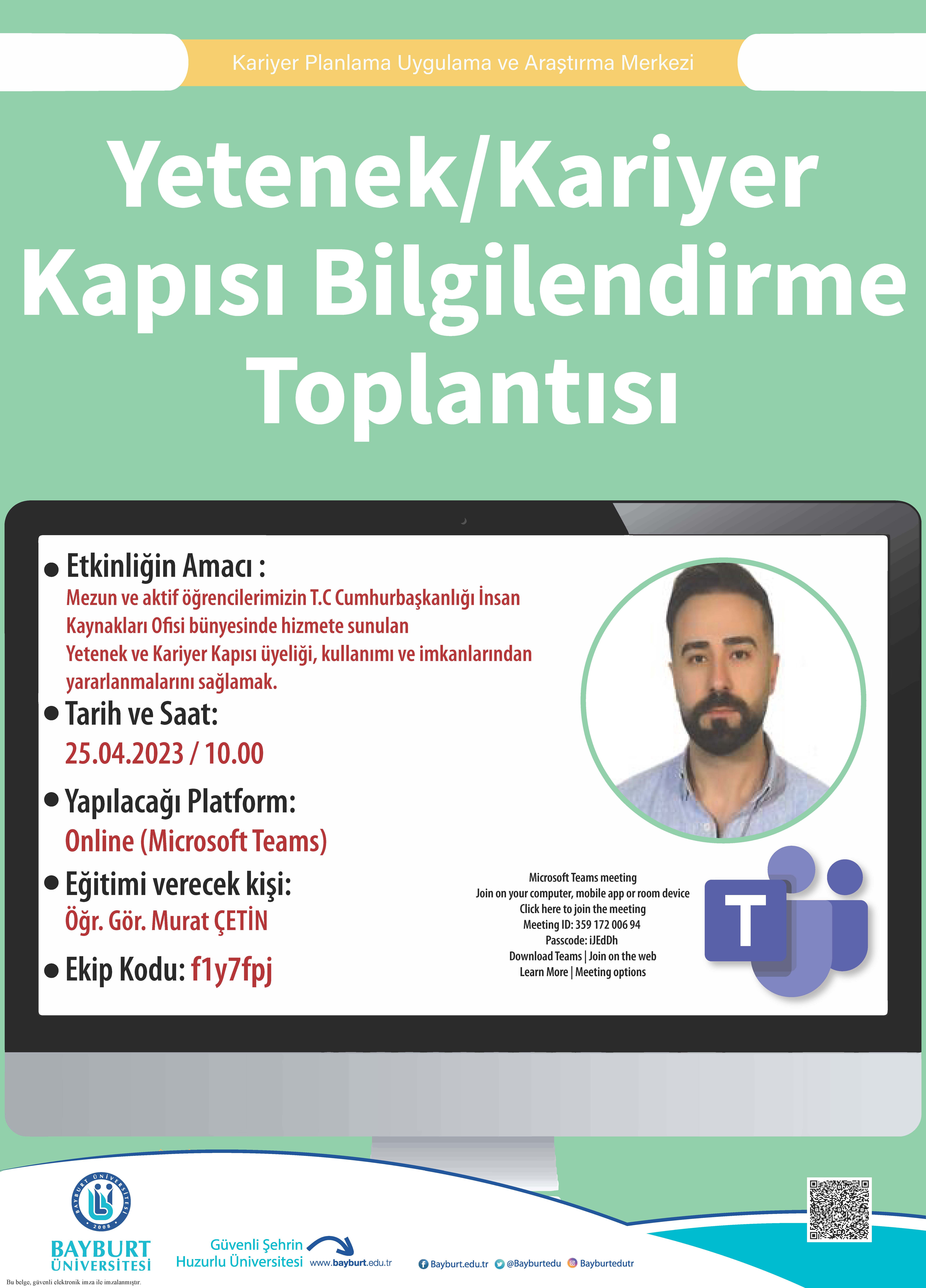 Yetenek/Kariyer Kapısı Bilgilendirme Toplantısı